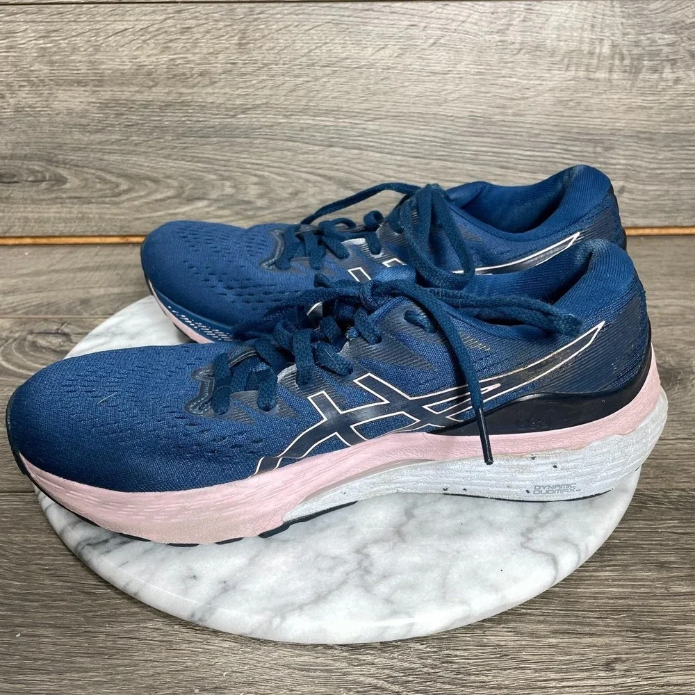 ASICS Shoes Womens 7 Blue Gel Kayano 28 Lace Up Sneakers Running Walking Comfort